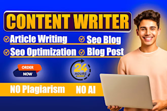 write SEO blog posts and articles as your content writer