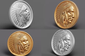 sculpt 3d nft crypto coin model design 3d bas relief 3d pendant cnc medallion