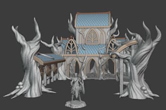 craft 3d terrain miniature, ttrpg, 3d medieval building, 3d figurine,3d printing