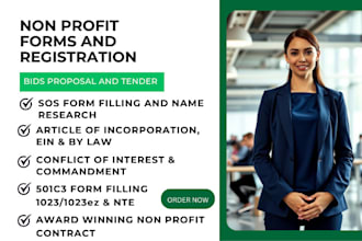 file 501c3 non profit registration either for form 1023 or 1023ez, 990, nte code