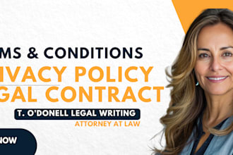 be your lawyer for terms and conditions, privacy policy, and legal contract