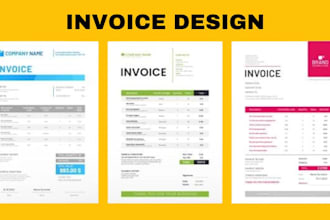 design invoice design, quotation, order form, intake, receipt, invoice template