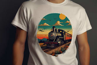 create retro water color design and  vintage illustration mascot for tshirt