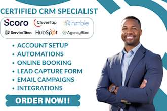 scoro clevertap hubspot servicetitan nimble crm automation agencybloc onepagecrm