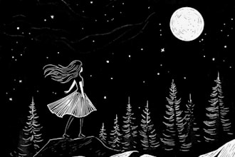 create artistic linocut illustration in my style