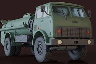 make3d models of armored tank, train,3d vehicles render, cars, buses,3d printing