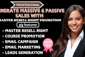 promote master resell right courses with email marketing campaign sales funnel