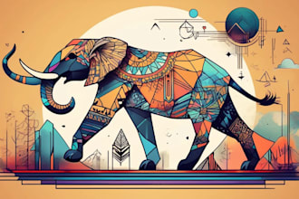 design you geometric, colorful, animal tattoo
