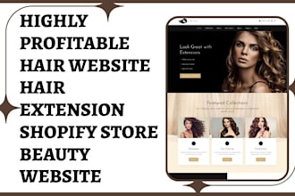 design hair website hair extension shopify store hair store beauty website