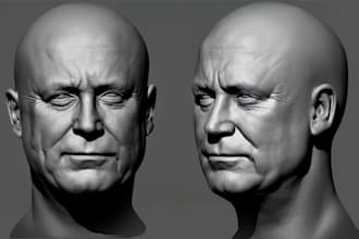 sculpt 3d realistic character 3d head ,burst, mask, helmet animal model 3d face
