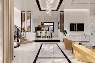 do 3d rendering interior design,restaurants,home decor render,elegant livingroom