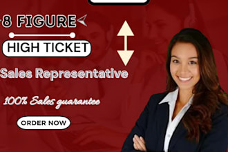 be high ticket commission based sales representative, online sales, sales closer