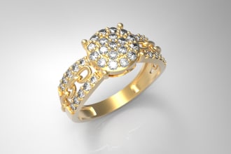 design any type of 3d cad jewelry and render it