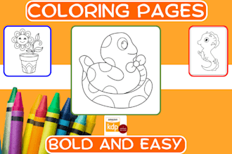 draw bold and easy coloring book pages for kids or children for amazon kdp