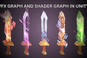 create unity realtime vfx simulation, shader graph, vr rpg game particle system