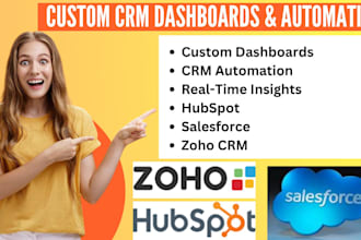 build sales, lead dashboards in hubspot, salesforce, or zoho CRM with automation