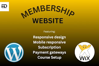 design wix membership, subscription website or channel subscription