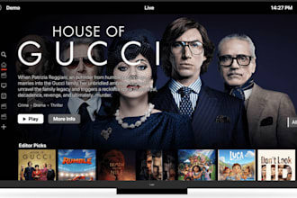 develop custom iptv app for roku, fire tv, android tv, samsung tizen, lg webos