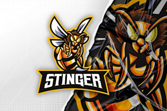 make creative mascot bee logo
