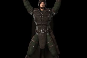 clean 4k textured 3d character, aaa game model, rig in ue5, morph, uv map, unity