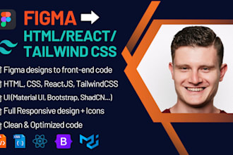 convert figma designs to react, nextjs, or HTML with tailwind CSS