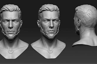 do custom 3d head model 3d face model bust model helmet for 3d printing