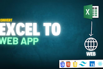 convert the excel to web app or excel calculator to HTML