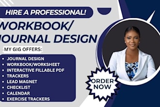 do journal design, fillable pdf, workbook, tracker, lead magnet and checklist