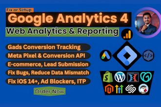 setup google analytics 4, ga4 ecommerce tracking, ads conversion tracking by GTM