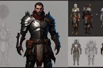 draw fantasy dnd character illustration design armor superhero cyberpunk splash