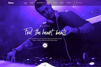 design music website, musician website artist website, dj website, band website