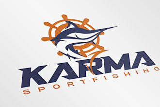 design a vintage fishing, hunting, mountain, and climbing logo