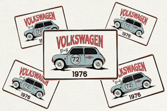 create awesome retro vintage logo illustration