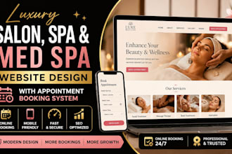 design luxury salon, spa, and med spa website with an appointment booking system