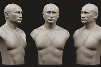 do 3d realistic bust model head face mask model