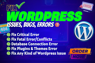 fix wordpress errors, wordpress bugs, any wordpress issues