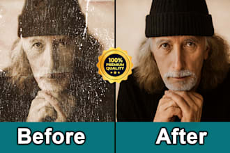 restore 2 old photos, colorize, remaster, enhance, and unblur professionally