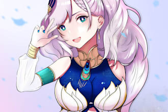 draw cute anime, webtoon, fanart ,not ai