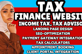 tax website tax advisor website finance website landing page income tax website