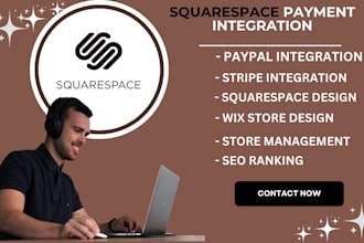 quick integrate paypal, stripe to squarespace site, wix payment integration
