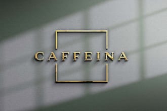 design a modern minimalist luxury 3d coffee shop logo