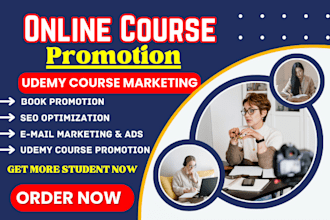 do udemy online course promotion, book marketing udemy marketing website SEO
