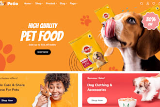 design pet shopify store pet store pet product pet website dropshipping store