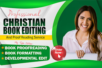 do christian book editing and proofreading, book editor
