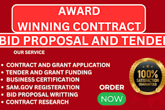 do winning bid proposal research and respond to an rfp for government contract