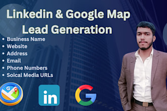 do linkedin and google map lead generation, and web research