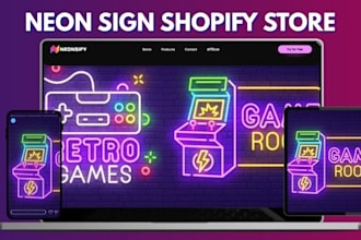 design neon website neon shopify store neon light store neon sign shopify store