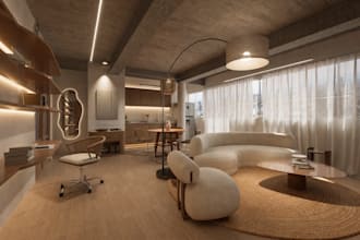 create realistic interior architectural renders