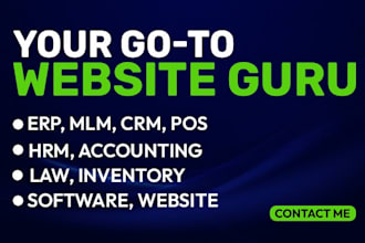 do erp web app portal mlm crm hrm pos accounting inventory law software website