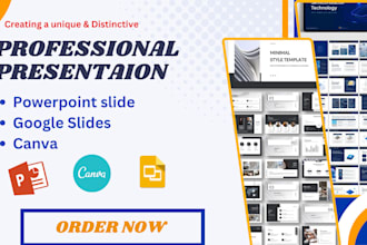 design pitch deck presentation, powerpoint slide presentation, google slide